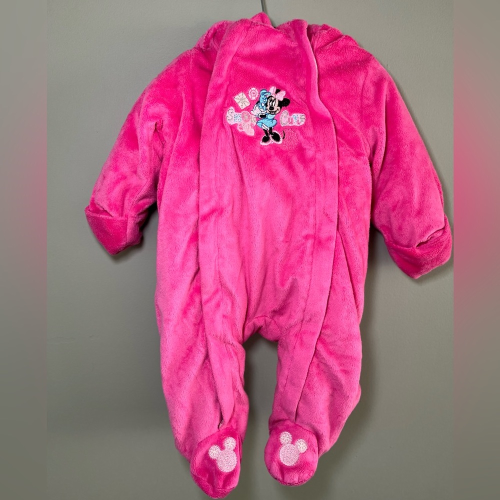 Embroidered Disney Minnie snowsuit- Newborn- 6 Months